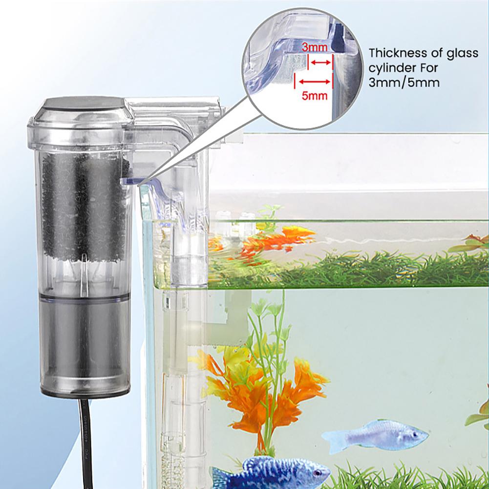Aquarium Filter Adjustable Water Fall Mini Quiet Hang On Waterfall Fish Tank Filter USB Filting Aquarium Accessories