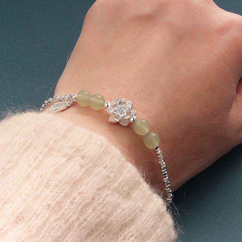 New Chinese Light Luxury Broken Lotus Beaded Bracelet For Women Niche Exquisite Versatile Good Luck Jewelry Accessory