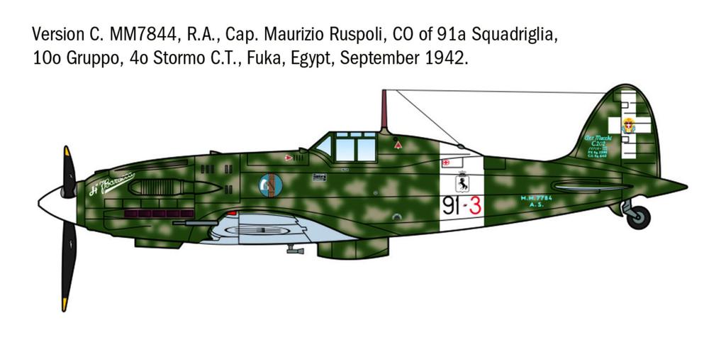 Italeri 1/72 WWII Итальянский Macchi MC.202 Folgore Ас Пластиковая Модель IT1481 (Самолет)