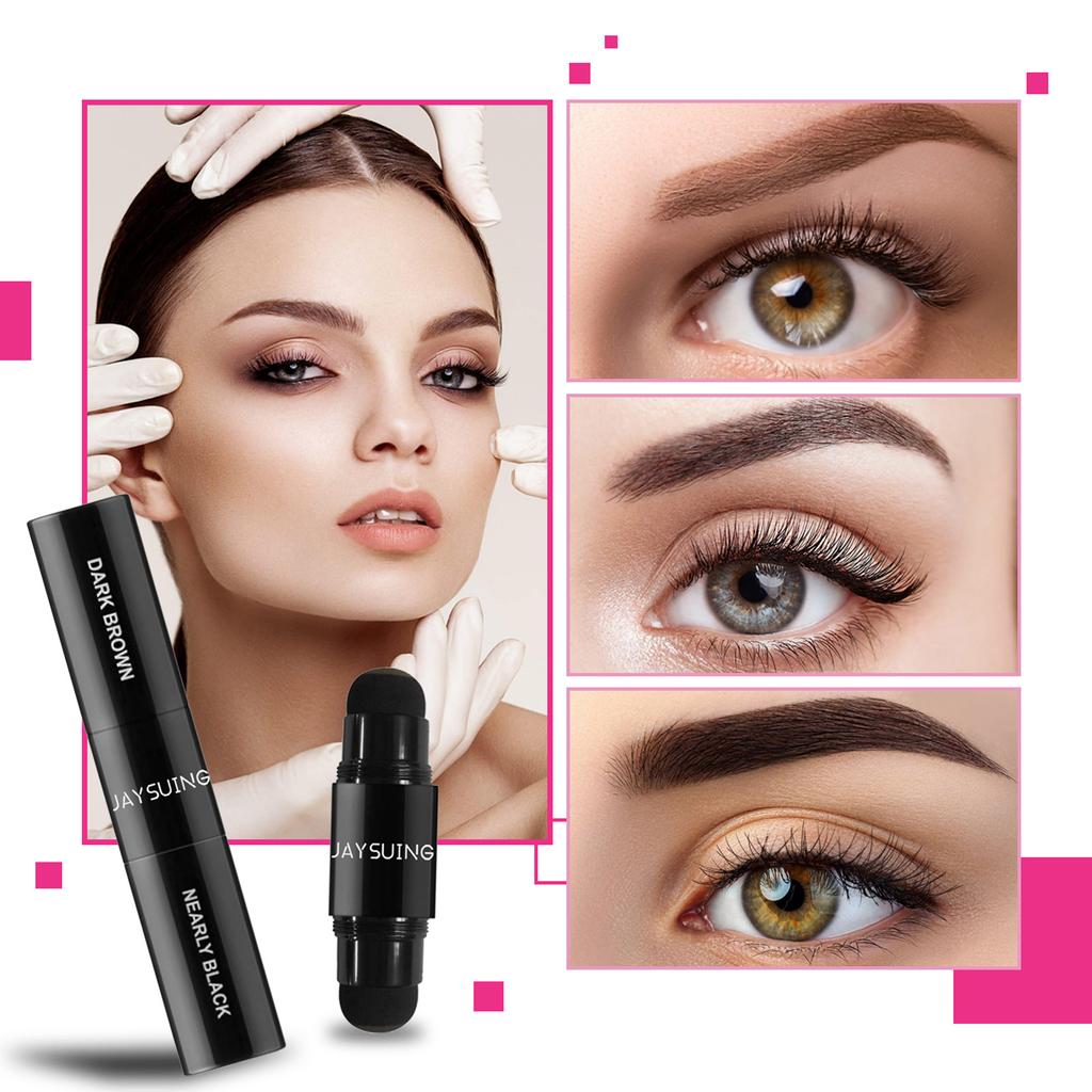 Набор трафаретов для бровей Jaysuing Eyebrow Stamp Stencil Kit Natural Hairline Powder 1 * Отпечаток бровей / 2 * Кисть для бровей /