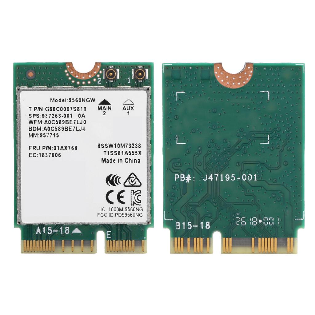 Беспроводная сетевая карта Bluetooth5.0 802.11ac M.2 Wifi-адаптер с антенной 9560NGW 1730 Мбит/с(Подключение проволочной антенны