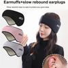 Sleep Mask With Ear Cushions For Relaxation And Noise Reduction. Adjustable Cotton Eye Mask For Sleep Headphones