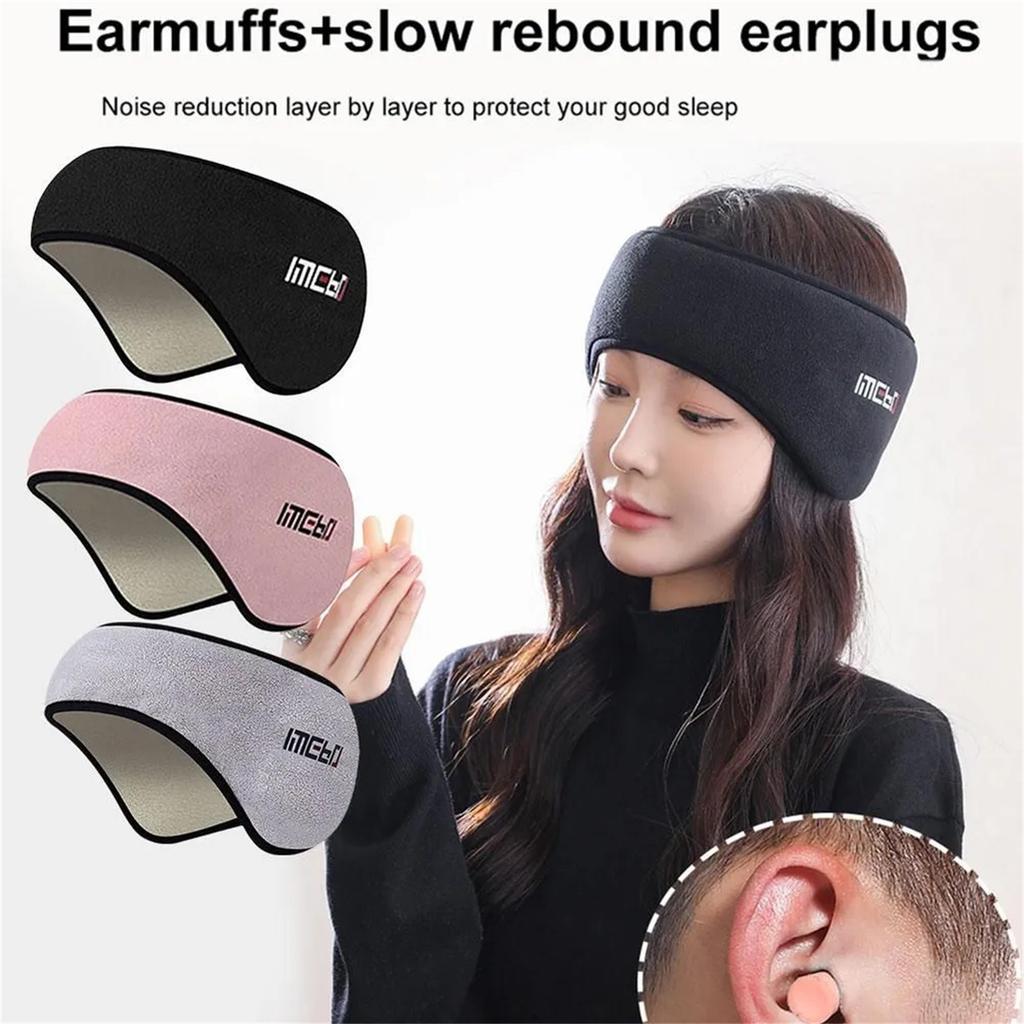 Sleep Mask With Ear Cushions For Relaxation And Noise Reduction. Adjustable Cotton Eye Mask For Sleep Headphones