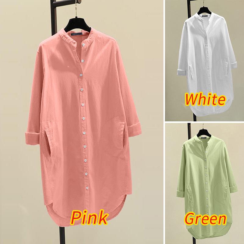Women's Multi-color Cotton Long Sleeve Korean Style Layered Shirt - Spring/Autumn 2025