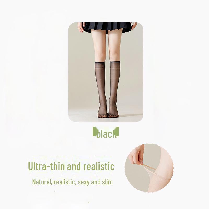 Women's Ultra-Thin Non-Slip Transparent Mid-Calf Crystal Socks