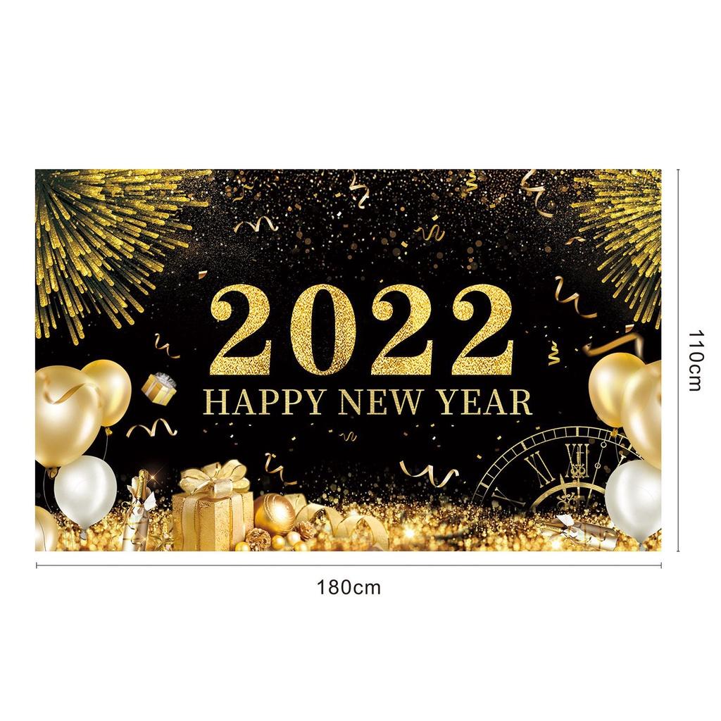 Гламурный баннер с надписью «Счастливого Нового года 2022», идеальный для стильного празднования
