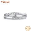 Tancise Classic 925 Sterling Silver Zircon Ring Ladies Jewelry Wedding Promise Party Gift