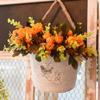 Semicircle Vintage Wall Mounted Iron Flower Pot Flower Basket Hanging Baskets Flower Vase