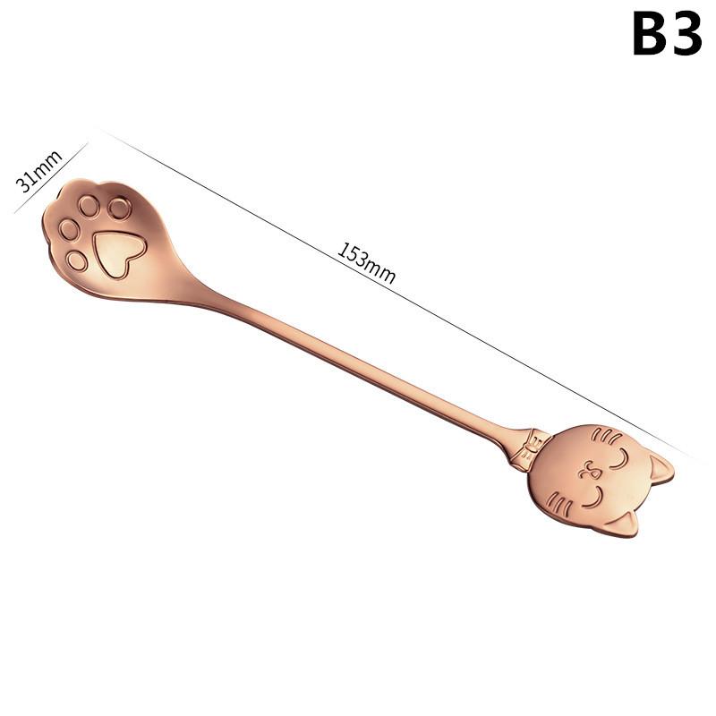 Кофейная ложка из нержавеющей стали, креативная ложка в виде кошачьей лапки, десертная чайная ложка для мороженого, торта, столовая посуда, кухонные аксессуары