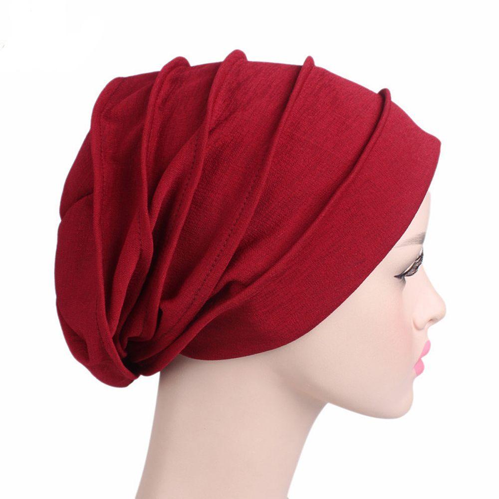 Caps Cotton Headscarf Solid Color Chemotherapy Cap Muslim Hijabs Women Head Wrap Turban Beanie Cap