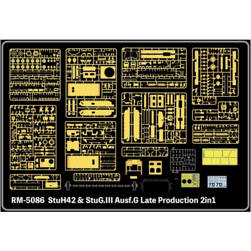 Ryefield Models 1/35 Scale German 10.5cm Sturmgesch?tz 42 and Sturmgesch?tz III Ausf. G Late Model 2-in-1 Plastic Model Kit RFM5086, Pre-painted