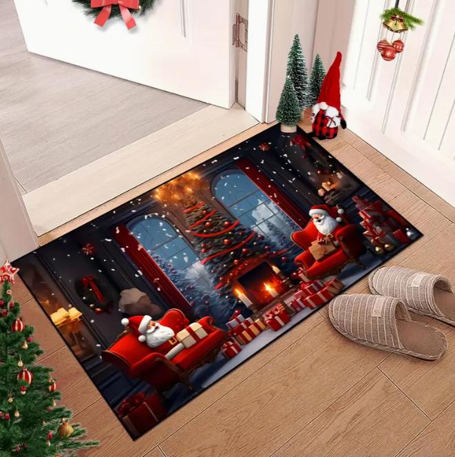 Merry Christmas Door Mat Sparkling Star Christmas Welcome Area Carpet Suitable Living Room Bedroom Kitchen Home Decoration Mats