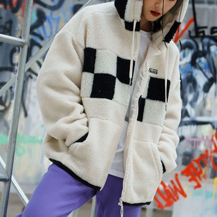 Men's Vans Jackets Unisex Vintage White Hooded (Non-detachable) Moderate