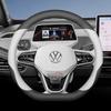 Leather Car Steering Wheel Cover for Volkswagen Tayron Tharu Tiguan Touareg Teramont TROC TCross Taos Passat Variant Accessories