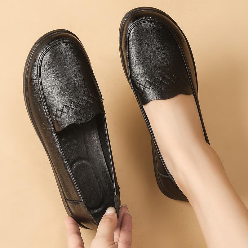 Большой размер 35-42 Женские черные оксфорды кроссовки мягкая подошва женская обувь женская обувь комфорт мама мягкие кожаные мокасины