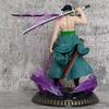 One Piece Roronoa Zoro Figure - King of Hell Style with Purple Energy Effects