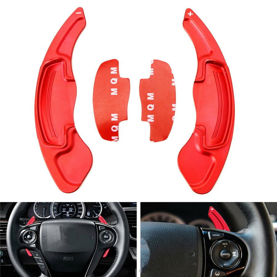 Red Steering Wheel Paddle Shifter Extension For Honda Accord Civic CR-V Acura