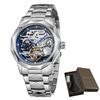FORSINING Automatic Watches for Men Luxury Design Diamond Skeleton Tourbillon Mechanical Stainless Steel Strap Male Wristwatches
