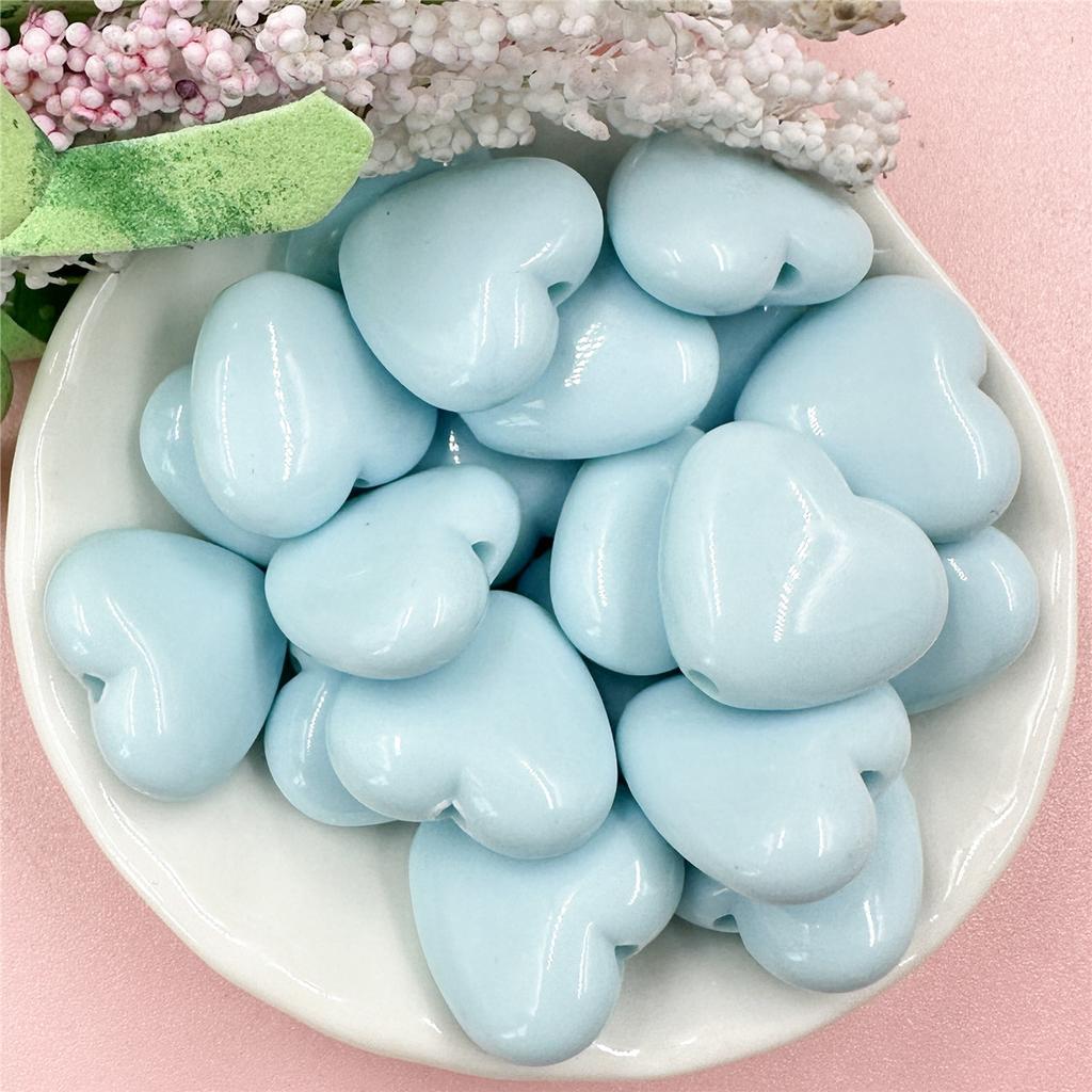 Домашний однотонный цвет для изготовления ожерелья и сережек, модные бусины в форме сердца, акрил 18,8*17,2 мм, 20 шт./пакет, материалы ручной работы «сделай сам»