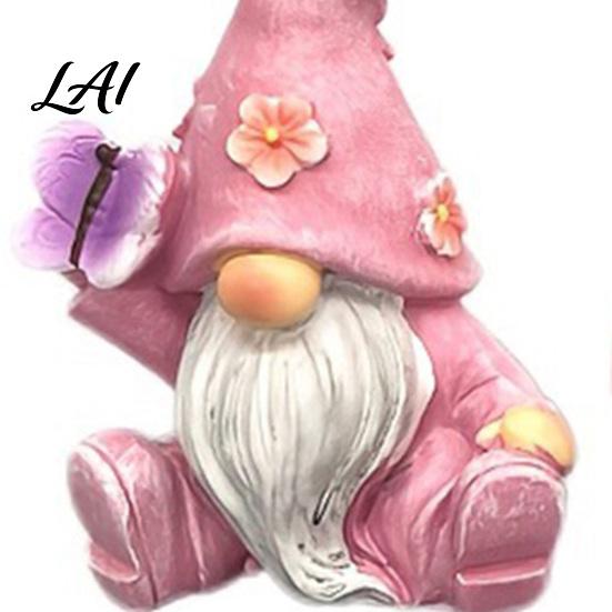 Spring Themed Gardening Gifts for Women Halloween Gnome Resin Statue Butterfly Bird Flower Dwarf Figurines Patio Balcony Figurine Garden Patio Hand