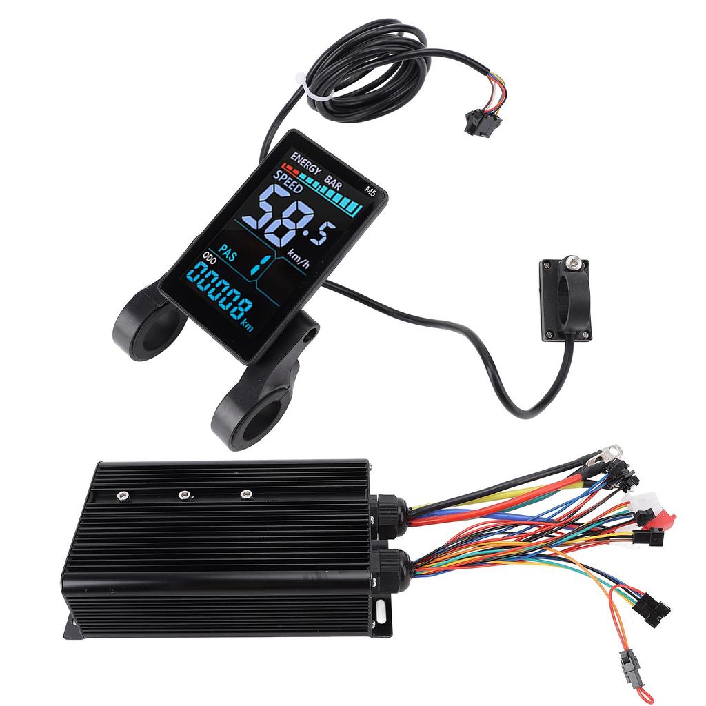 Electric Scooter Controller Kit Aluminum Alloy 72V 80A Sine Wave Controller M5 Color LCD Display for