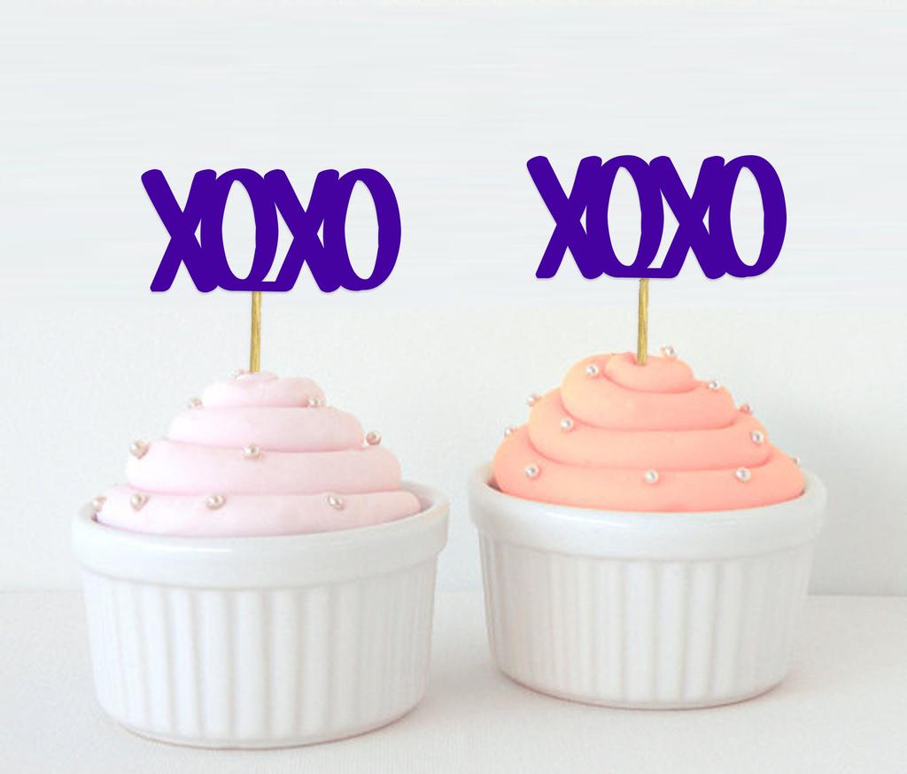 Дарлинг Сувенир| Топпер для кексов XOXO| Объятия и поцелуи Свадебная вечеринка Набор украшений для десертов - Pack Of