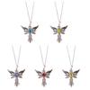 Регулируемая цепочка с крестами Элегантное ожерелье с крестами с кулоном в виде крыла демона Уникальный аксессуар для шейной цепочки