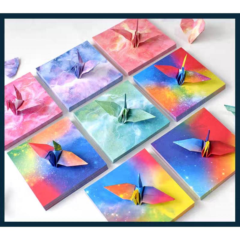 400 sheets Colored Origami Set | 9.5 X 9.5 Cm Square Sheets, Includes Paper Cranes, Airplanes,And Hearts,Gifts,Party Decorations