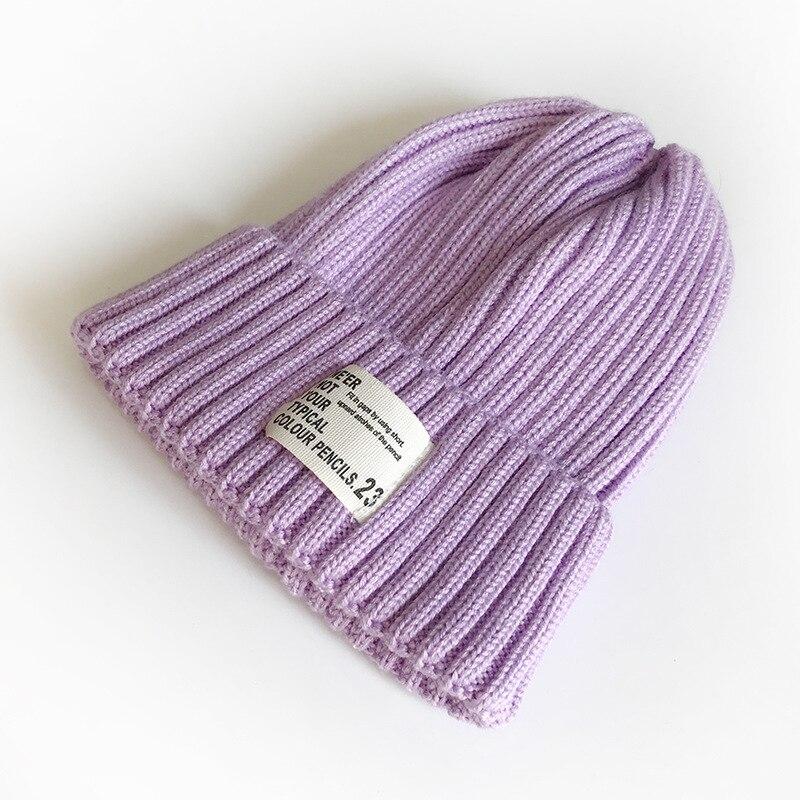 Fashion Candy Color Kids Hats Warm Knit Bonnet Caps Children Girls Boys Hats Baby's Cute Wool Hat
