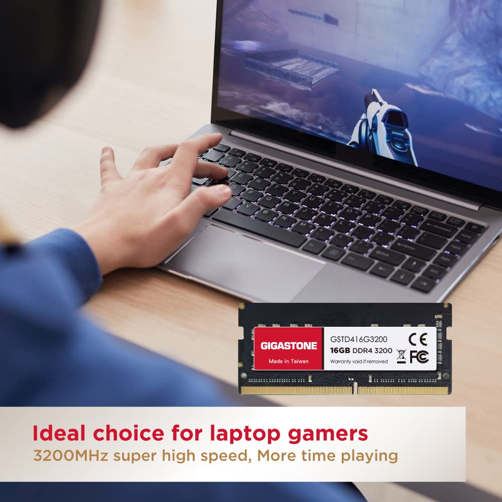 Gigastone 16GBx8 DDR4 3200MHz or CL22 SODIMM 260 Pin Unbuffered Laptop Memory Module Upgrade [Memory DDR4] (128GB Kit) (2933MHz 2666MHz) PC4-25600