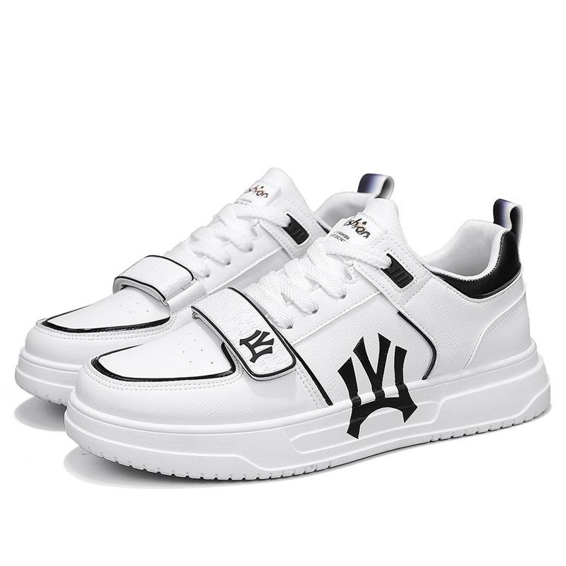 Гочао Мужская Обувь Повседневная Обувь на Толстой Подошве Кожаный Верх Буквенный Дышащая Спортивная Белая Обувь