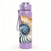 1PC Spiral Seashell Ocean Pattern 750ml Color Plastic Sports Water Bottle Leakproof Flip Straw Lid Suitable for Sports Office Home Use