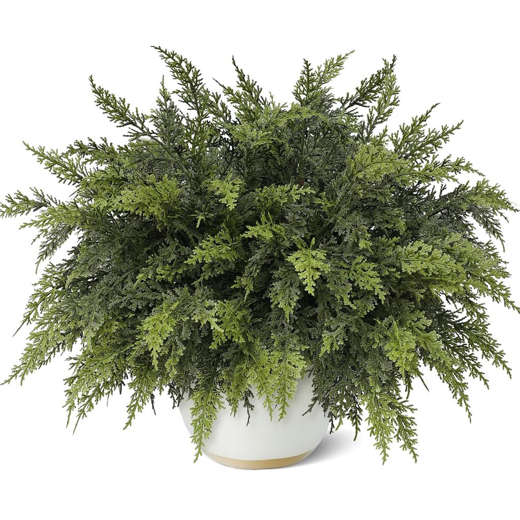 3pcs Simulated Christmas Cedar Branches Soft Glue Feel Simulated Green Plants Christmas Home Garden Decoration