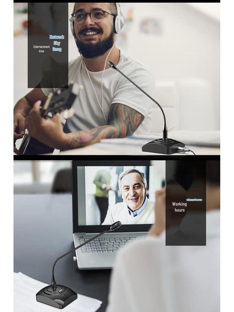 Xiangke OK-32 Wireless Dual Gooseneck Desktop Microphone for Live Broadcasts and Conferences