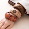 Geometric Wooden Bracelet Square Burlywood Hand Ring Simple Wood Grain Bangle  Unisex