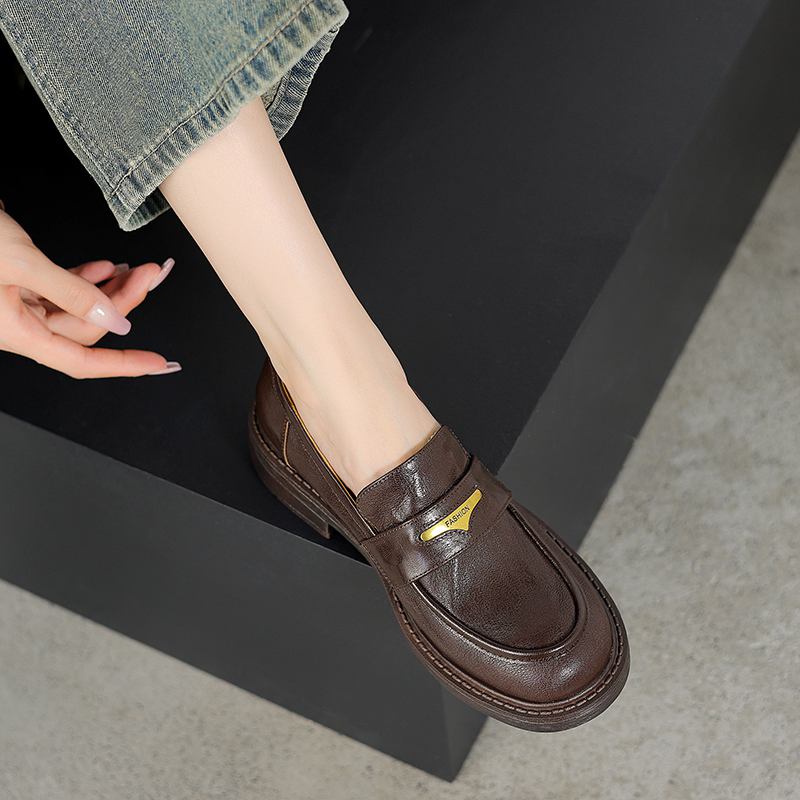 Krazing Pot Овчина круглый носок низкий каблук осень лето обувь без застежек женские оксфорды туфли металлические застежки лодочки