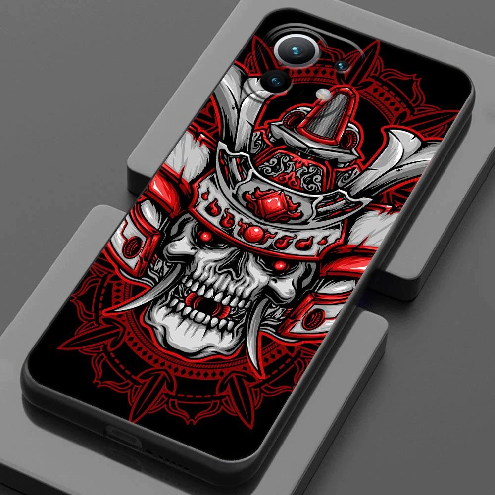 Чехол для телефона Xiaomi Mi 11 Lite 5G NE 11X 11T 12 Pro Poco F1 F3 X3 GT X4 NFC Pro, чехол самурайская маска Они, татуировка, дракон, искусство