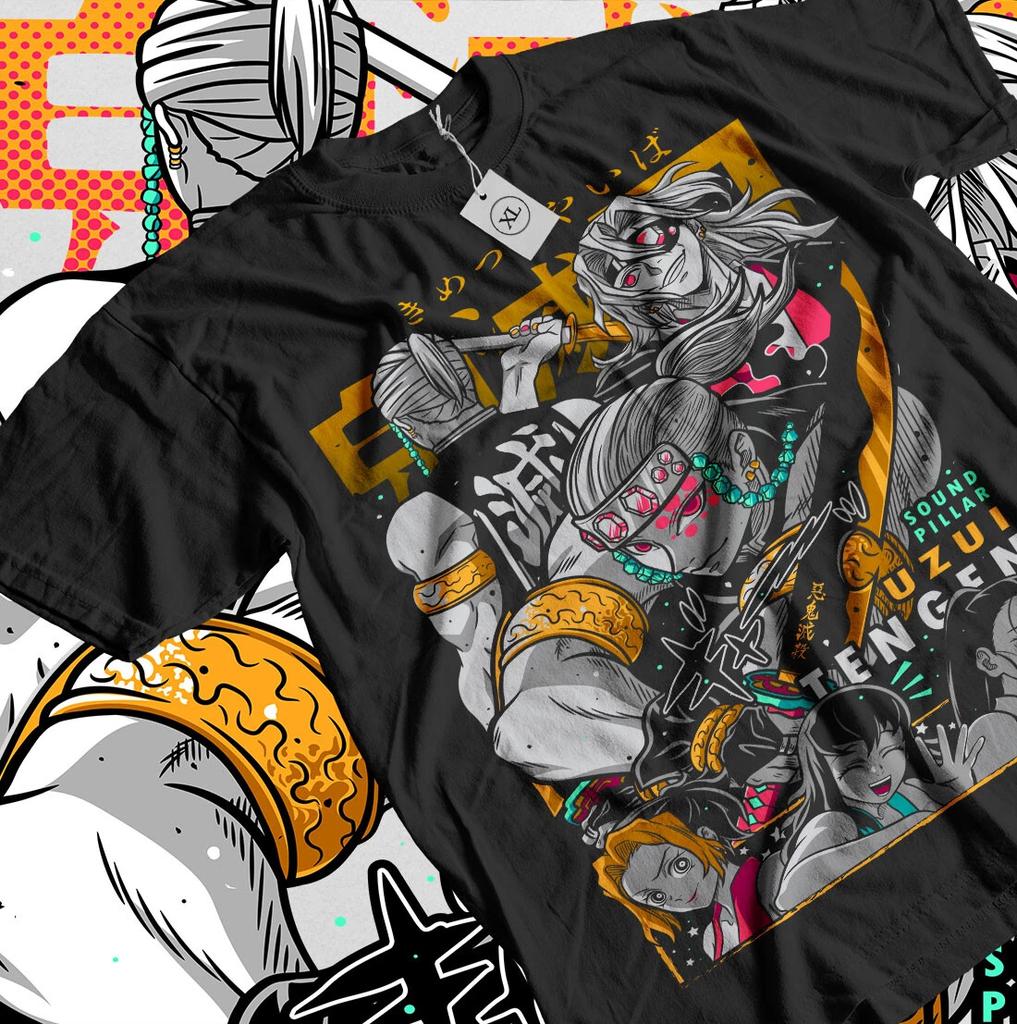 Футболка Тенген Узуй Звуковой Хашира Сума Макио Хинацуру Клинок Рассекающий Демонов Аниме Футболка