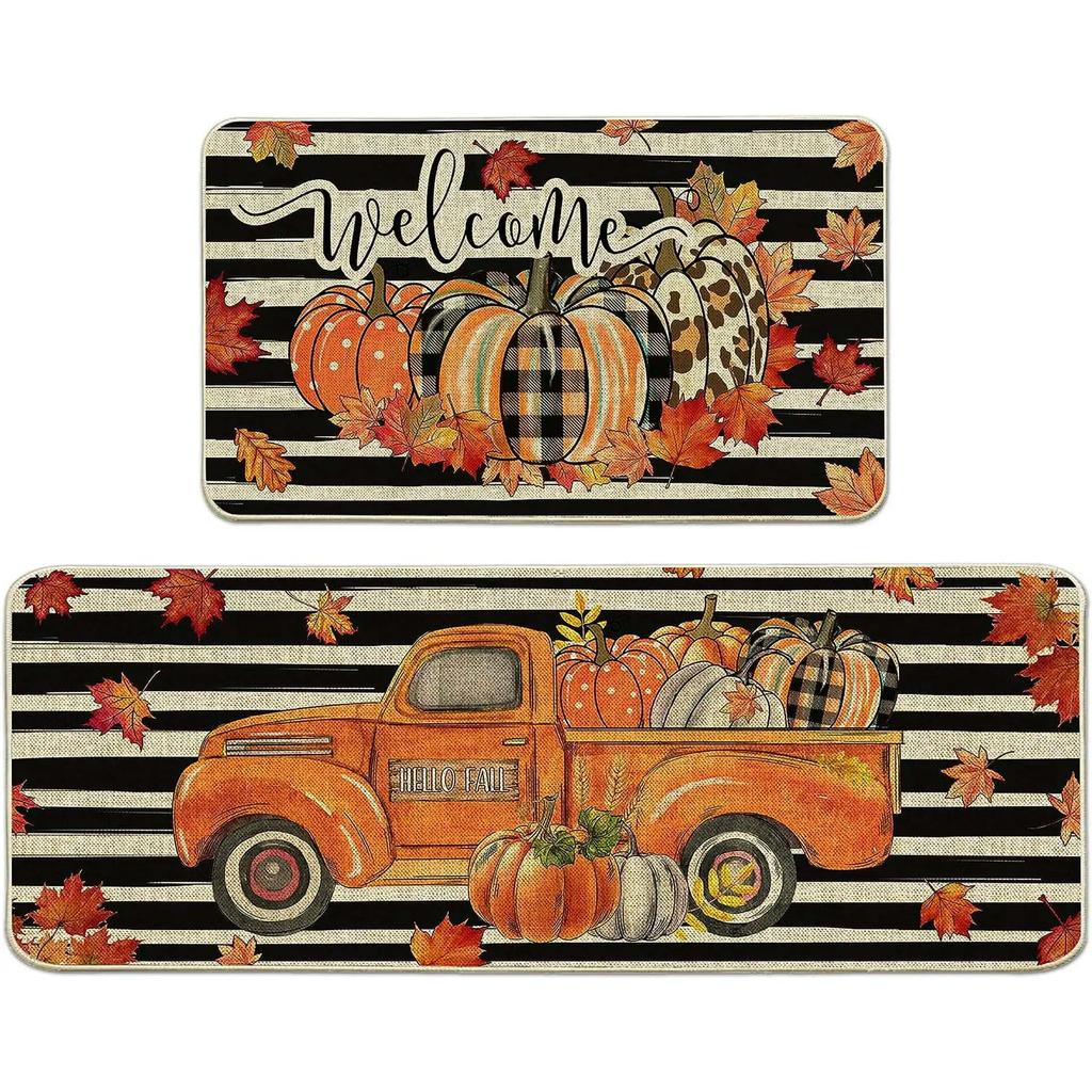 Kitchen Mat Kitchen Non-slip Long Rugs Kitchen Carpet Absorbent Retro Floor Mat Carpet for Living Room Bathroom Entrance Doormat