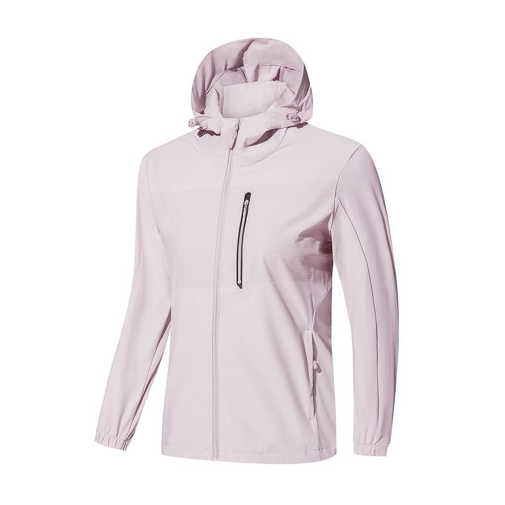 1011 Summer Men's Outdoor Mountaineering UPF10 Sunscreen Clothing Hooded Elastic Breathable Striped Skin Clothing