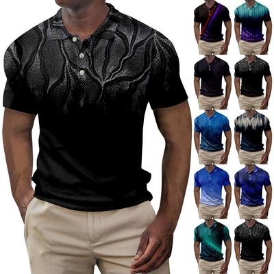 Мужская летняя рубашка для гольфа с принтом Botton, короткий рукав, мужская повседневная модная рубашка