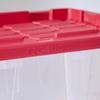 15 Gallon Clear Storage Bin with Red Snap Lid Stackable Plastic Container Easy Organization Garage Home Toy Keepsake Storage