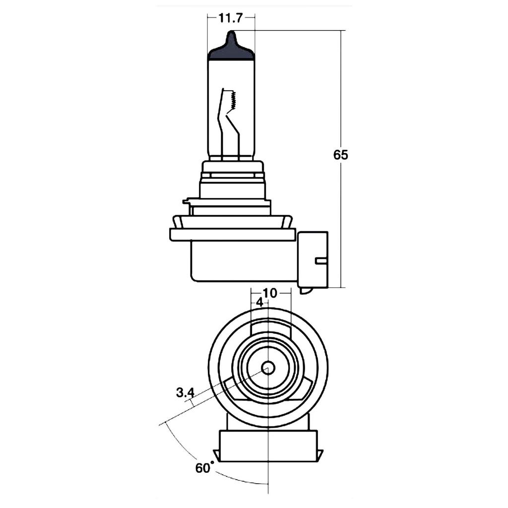 Stanley Electric Halogen (STANLEY) Bulb, 24V, H11, 14-0010