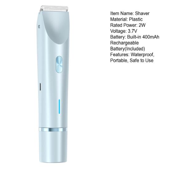 Женская электрическая бритва с двойной головкой, перезаряжаемая через USB, водонепроницаемая, портативная, для лица, тела, зоны бикини, рук, ног, эпилятор, бритва, триммер