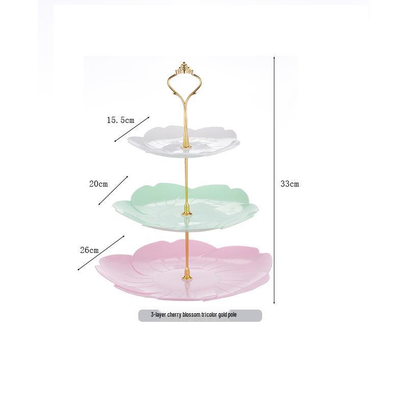 Трехъярусная подставка для торта к европейскому полуденному чаю - креативный многослойный пластиковый поднос для десертов и фруктовая тарелка