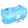 Blue Color Cosmetic Tools Container With Handle Buckle Art Supply Organizer  For Art Craft