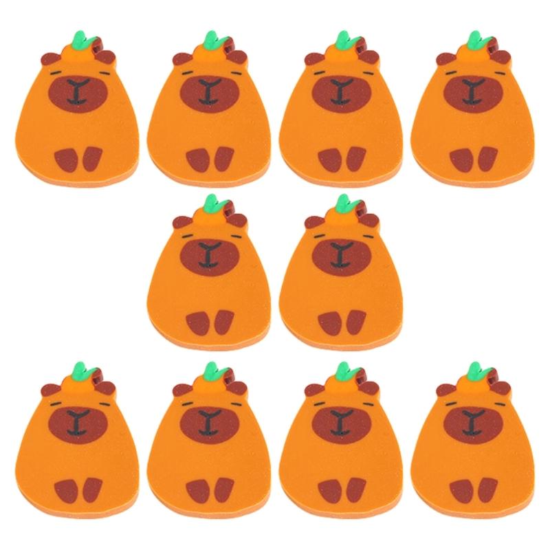 10 шт. Милые ластики-колпачки с животными, ластики-капибары, практичные ластики, мягкие ластики, подарок-награда, школьные принадлежности