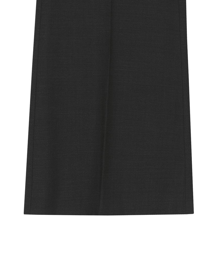 NOIRER Wool Flare Button Slacks (Charcoal)