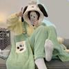 Winter Women Cosplay Pajamas Funny Anime Warm Sleepwear Long Robe Sets Flannel Sleeping Dress Thick Night Dress Nightgown Pijama
