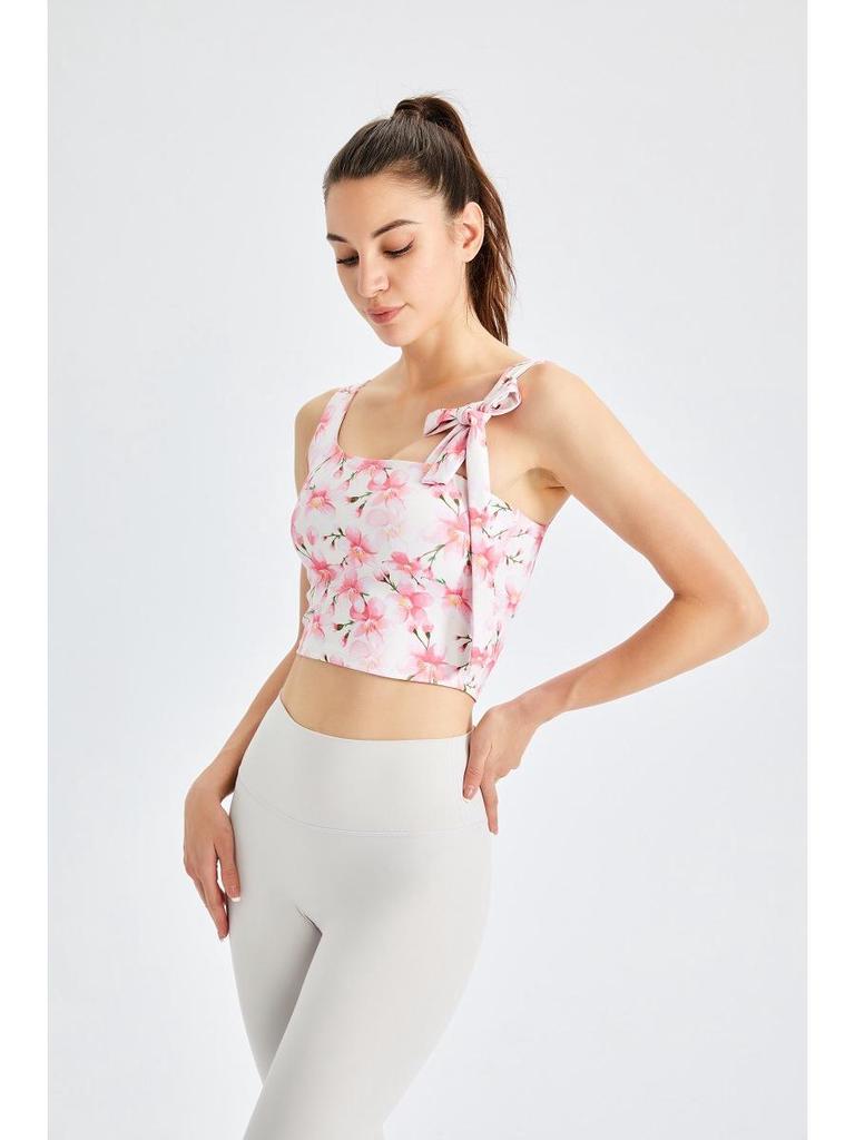 Новый стильный спортивный бюстгальтер для йоги с принтом феи: Женский топ для фитнеса и бега в стиле майки с ремешком и нагрудной накладкой